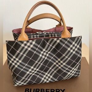 Burberry Blue Label Nova Check Tote Dusky Pink London Rare EUC